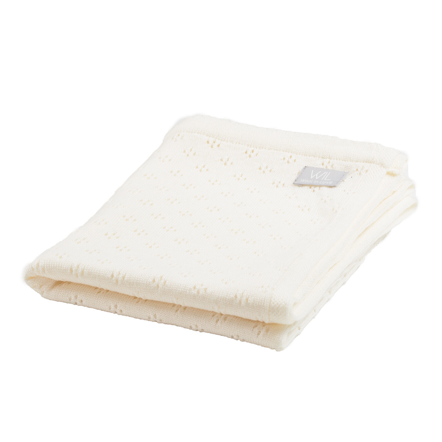 This merino wool baby blanket is a beautiful and lightweight blanket, with is a gentle flowery pattern. 