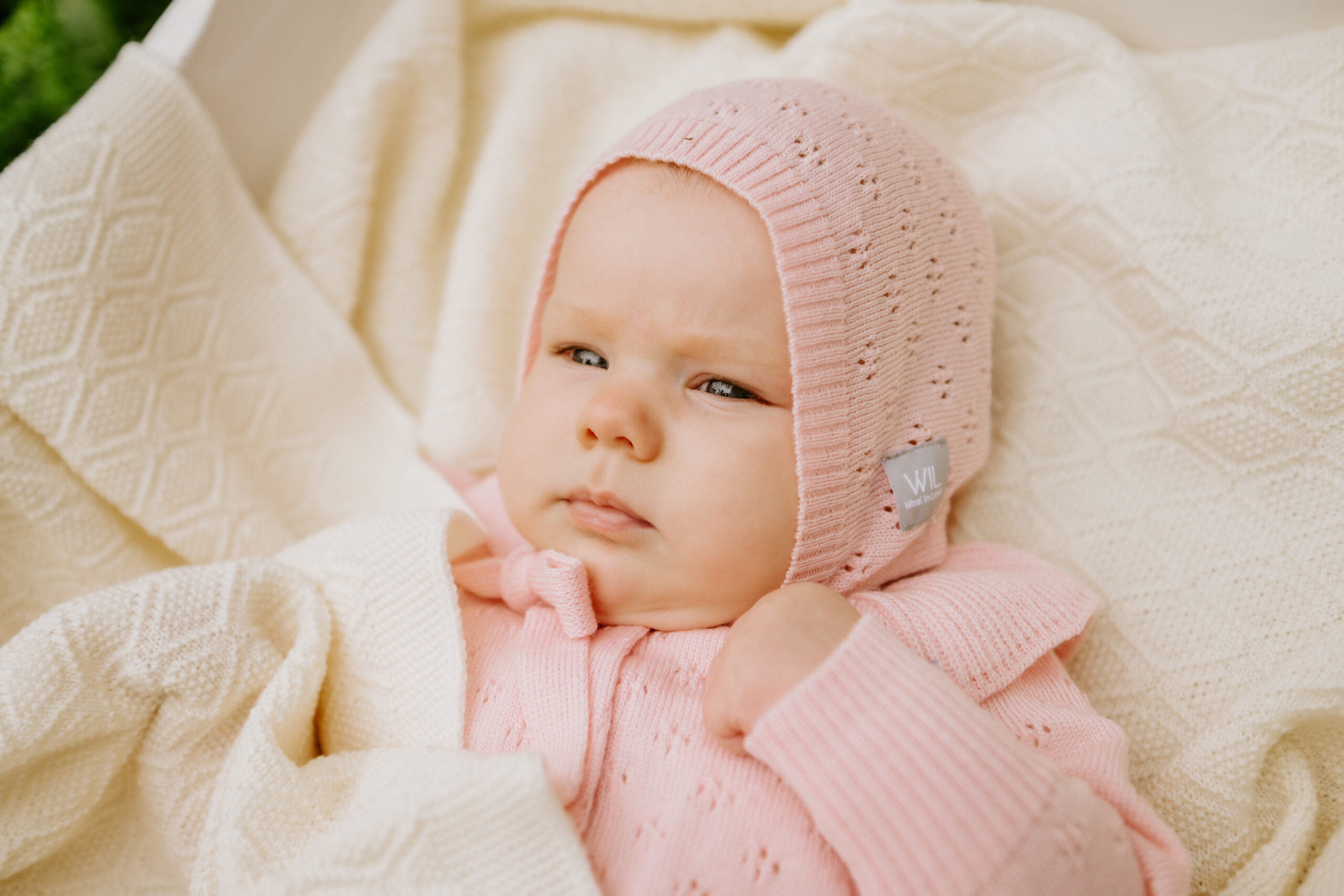 Merino Wool Baby Bonnet LOVE