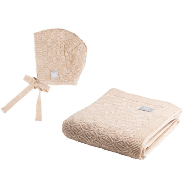 BABY GIFT SET HAPPINESS (baby blanket & bonnet)