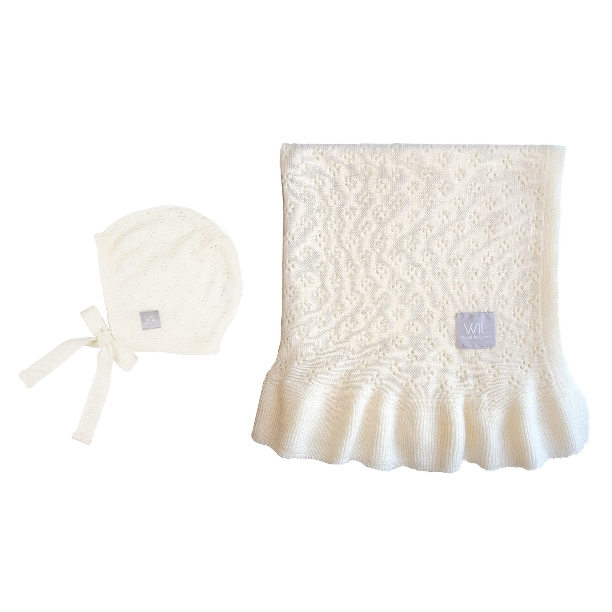 BABY GIFT SET LOVE (baby blanket & bonnet)